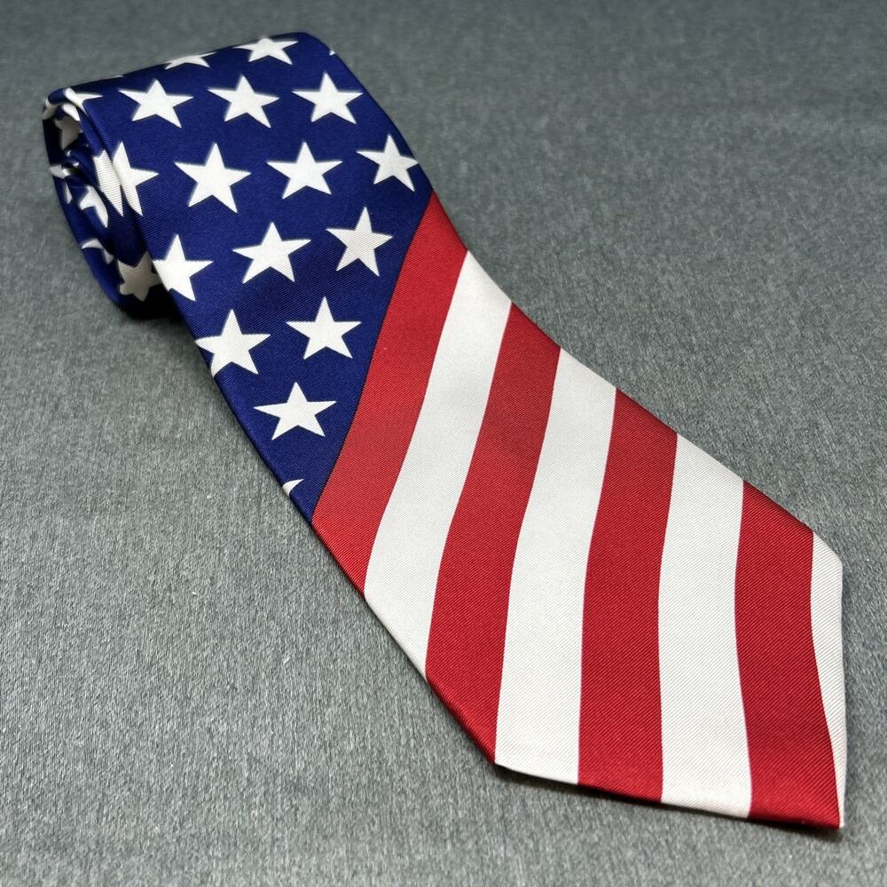 Manhattan In Honor of America Silk Tie American Flag Stars Stripes 4th of July